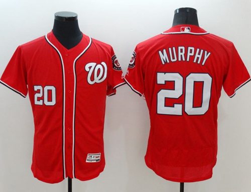 Nationals #20 Daniel Murphy Red Flexbase Authentic Collection Stitched MLB Jersey - Click Image to Close